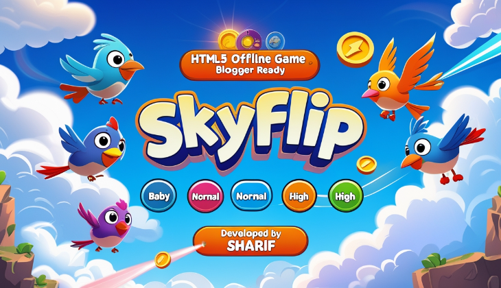 SkyFlip – HTML5 Bird Adventure Game