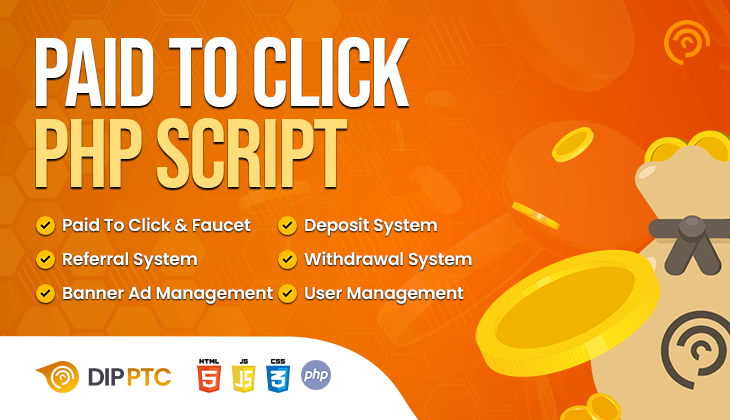 DIP PTC - Paid to Click PHP Script