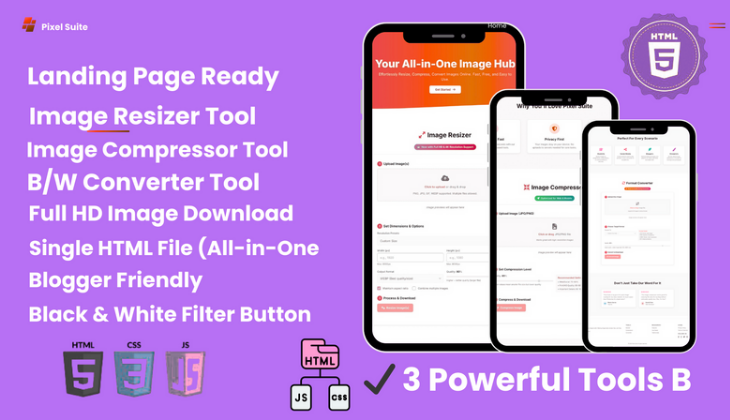 Pixel Suite – Offline Image Editor (Resize, Compress, Convert | Mobile & Web Tool)